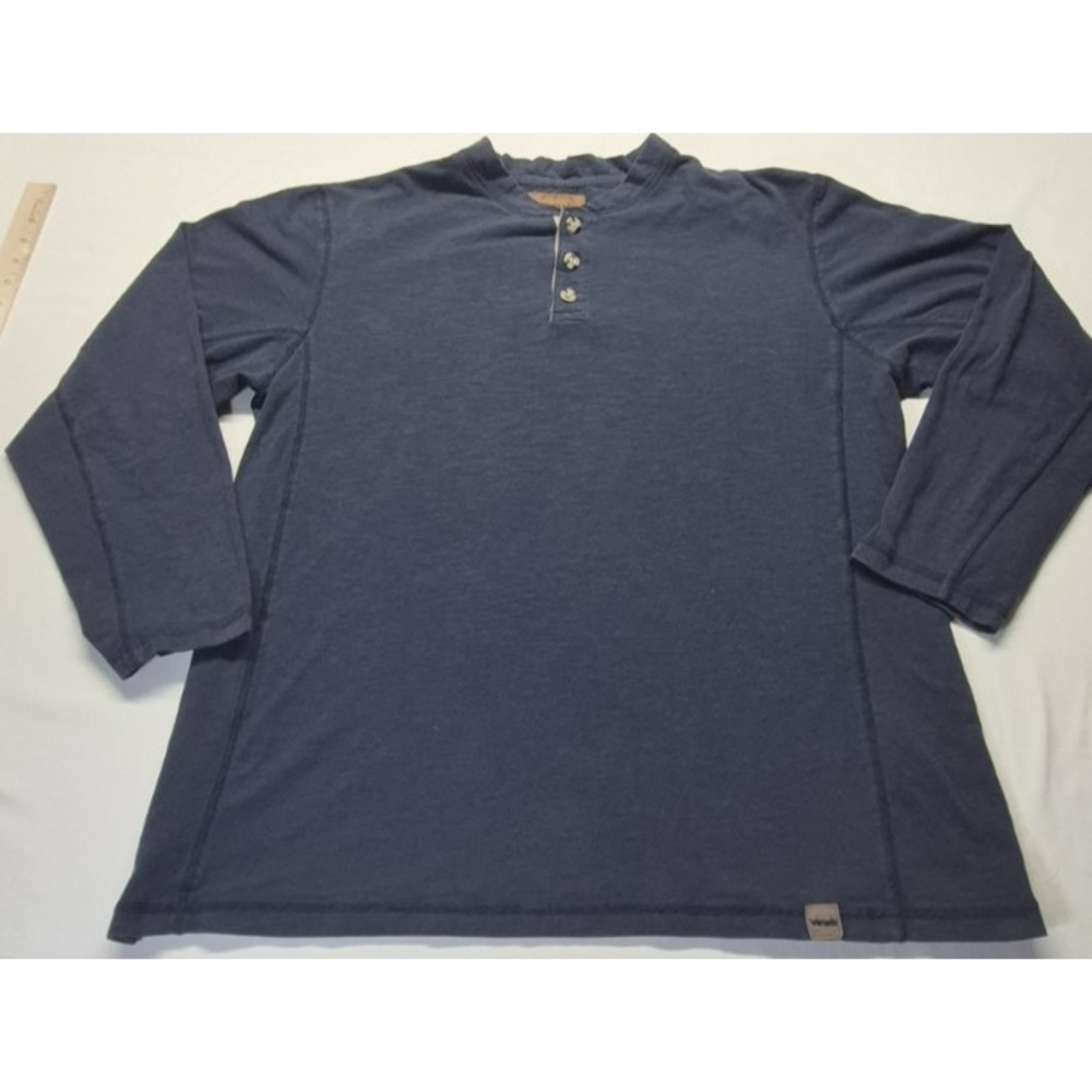 Venado men's navy blue long sleeve flex Henley pullover shirt sz.‎ XL